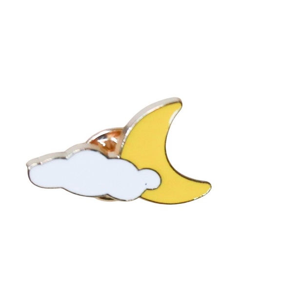 Moon and Cloud Enamel Pin - Picture 1 of 3